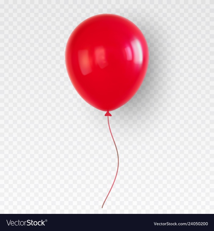Red helium balloon. Birthday baloon flying for party.